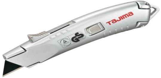 Brytbladskniv i aluminium med ratt Brytbladskniv enligt ovan men med bladbredd 25 mm och fast justering av bladet. Levereras med 3 blad.