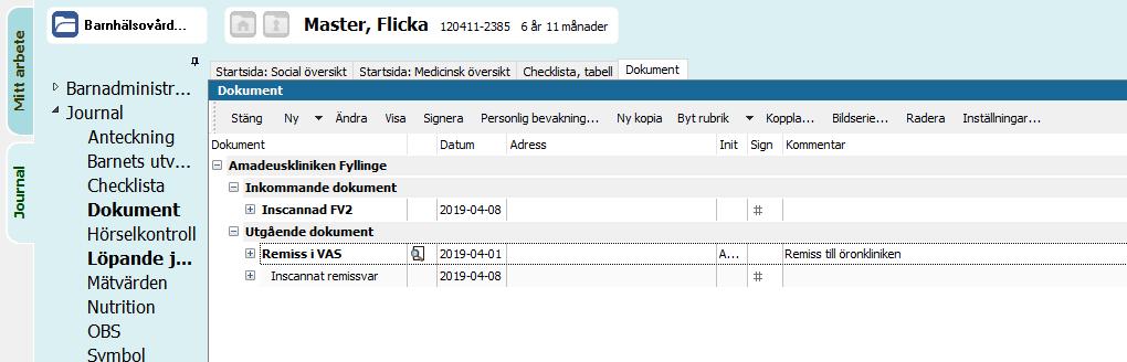 Kontrollera att Administration är markerad och markera i attributlistan för Skanningspersonal. Välj Signera.