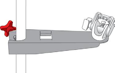 Alternativ 2. IV-STATIV MONTERA MONITOR PÅ ETT IV-STATIV Fästratt 1. Om du använder ett IV-stativ placerar du fästet på IV-stativet och drar sedan åt fästets ratt tills det sitter säkert. 2. Håll videomonitorn mot stativgängans skruv, och vrid sedan stativgängan medsols tills videomonitorn sitter säkert på IV-stativet.