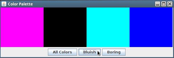 En ColorSetFactory har endast en metod makeset som returnerar en mängd färger.