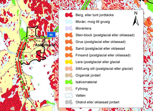 Geoteknik Då sträckan till stora delar ligger på lös lera är de byggnadstekniska förhållandena relativt komplicerade.