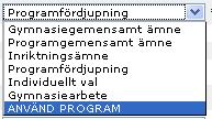 7. De kategorier som syns på studieplanen är hämtad från programmet. Justeringar kan dock göras direkt på studieplanen om en specifik elev ska läsa en kurs med en kategori som avviker från programmet.