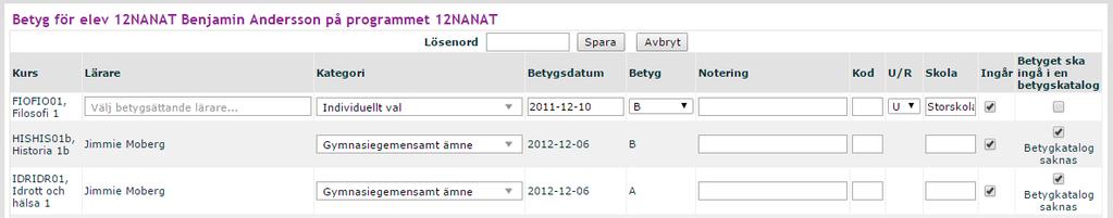 Välj sedan Ändra på elevens betyg och sätt manuellt betyget.
