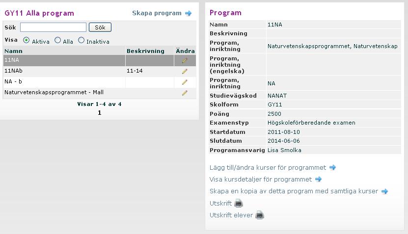 12. Ändra status på kurser (ej påbörjad pågående avslutad) Kurser kan enbart betygsättas när de har status Avslutad. 12.1 Via program 1.