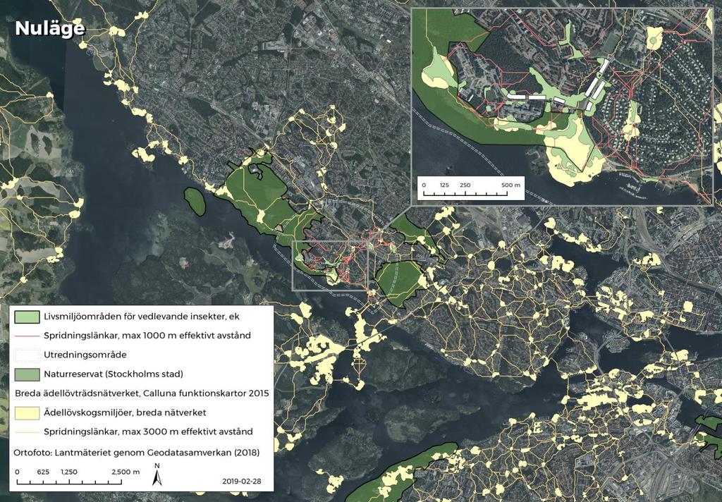Utredningsområdets förhållande i den kommunala gröna infrastrukturen I detta avsnitt redovisas utredningsområdet och respektive nätverk i förhållande till den övriga kommunala gröna infrastrukturen.