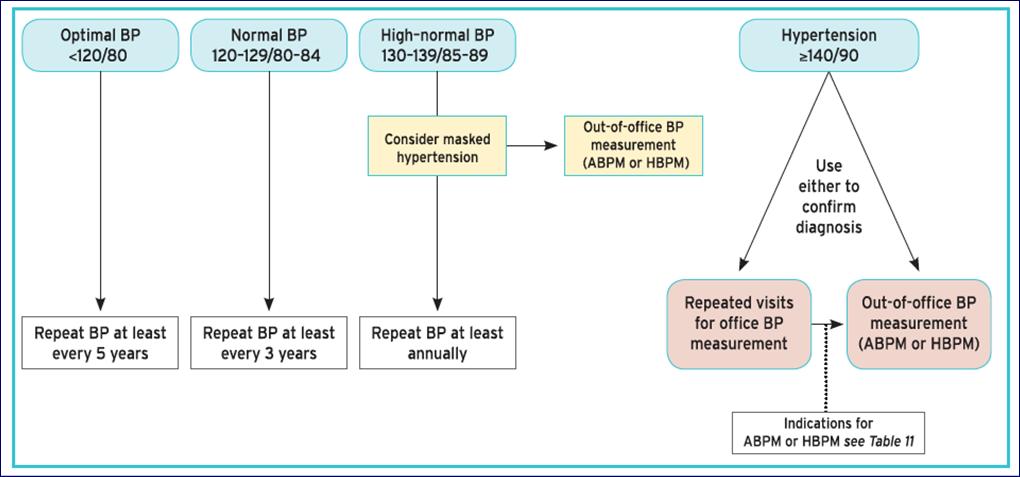 Screening and Diagnosis of Hypertension ESC/ESH 2018 Hypertension Guidelines Williams B et al.