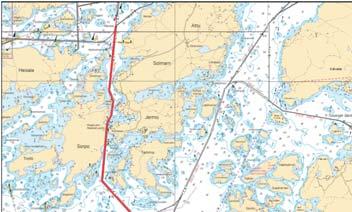 Kuva viitteeksi, karttaotteet ei merikartan mittakaavassa / Bild för referens, kortutdrag inte i sjökortets skala