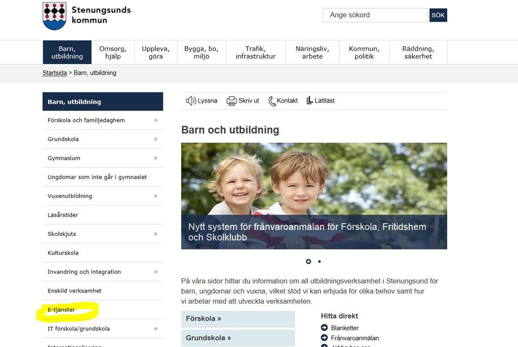 Registrera kontaktuppgifter, inkomstuppgifter, vistelsetider(schema) och uppsägning via e-tjänst På kommunens e-tjänst för barnomsorg registreras kontaktuppgifter, inkomstuppgifter samt uppsägning av