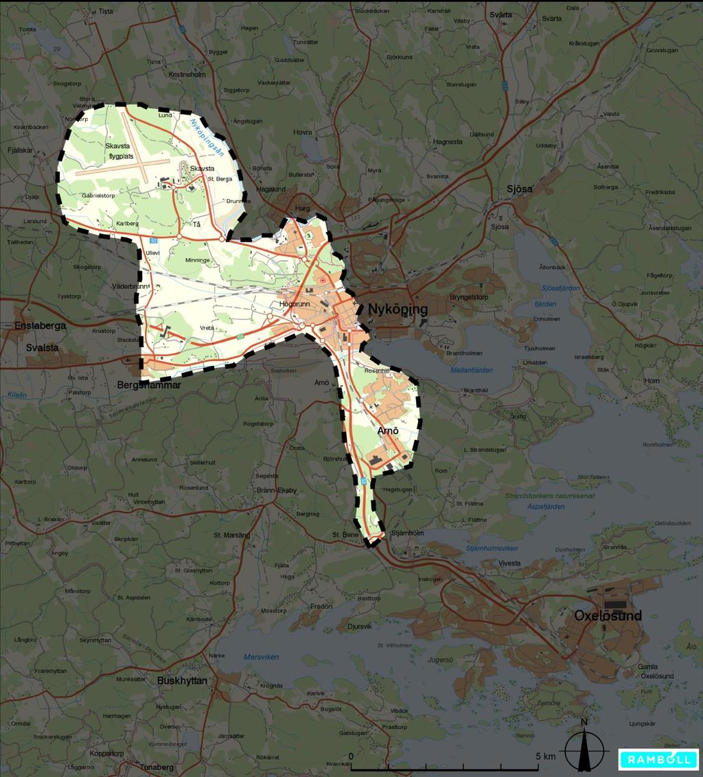 Kartan visar utredningsområdet