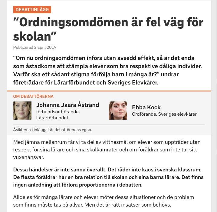 befogenheter att ingripa fysiskt eller att avskaffa barn- och elevombudet.