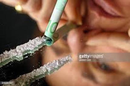 Kokain Centralstimulerande pulver Snabb effekt då det tas upp i