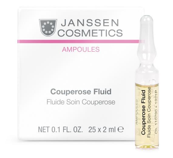 1921P Lugnande effekt Fuktgivande Förstärker vävnadens kapillärsystem Rodnad reduceras Stödjer hudens naturliga regenereringsaktivitet Couperose Fluid AKTIVT SERUM FÖR KÄNSLIG HUD MED COUPEROSE