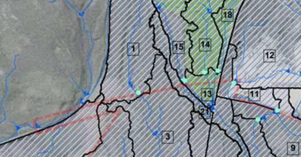 (etapp 1 och etapp 2) med syfte att beskriva förutsägningarna för dagvattenhanteringen inom hela området. Planområdet för triangelspåret ligger inte inom utpekade översvämningsområden.