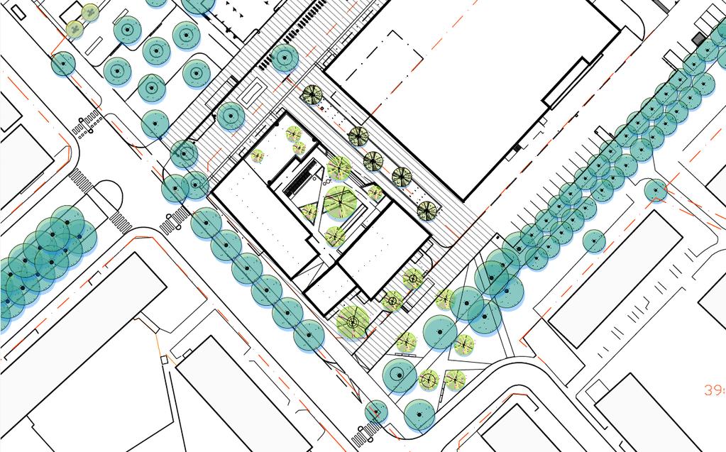 Projektet omfattar tre huskroppar som möter intilliggande bebyggelse med en trevåningsdel, en femvåningsdel mot Torkelsgatan samt