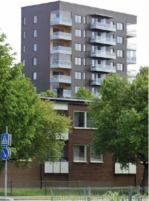 Utmed Torkelsgatan finns två trädrader på vardera sida om gång- och cykelvägen. Bild: Upplandsmuseet.