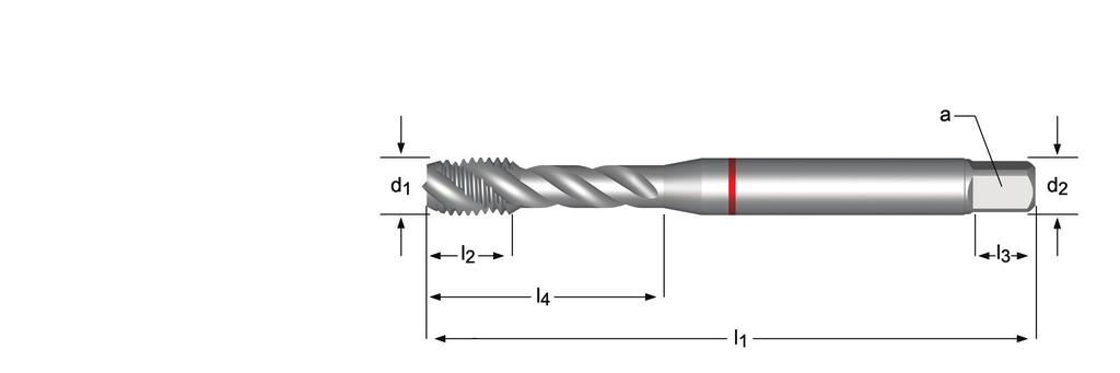 E260 E261 E260 E261 M Maskintapp spiralspår 4⁰, Röd Shark, bakfasad M Konekierretapit, Lastua nostavat urat 4⁰, Punainen Shark, kevennetty takaosa M Machine Tap Spiral Flute 4º, Red Shark, back