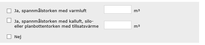 Fråga 5b Användes olja som bränsle till spannmålstorken/spannmålstorkarna under 2018?