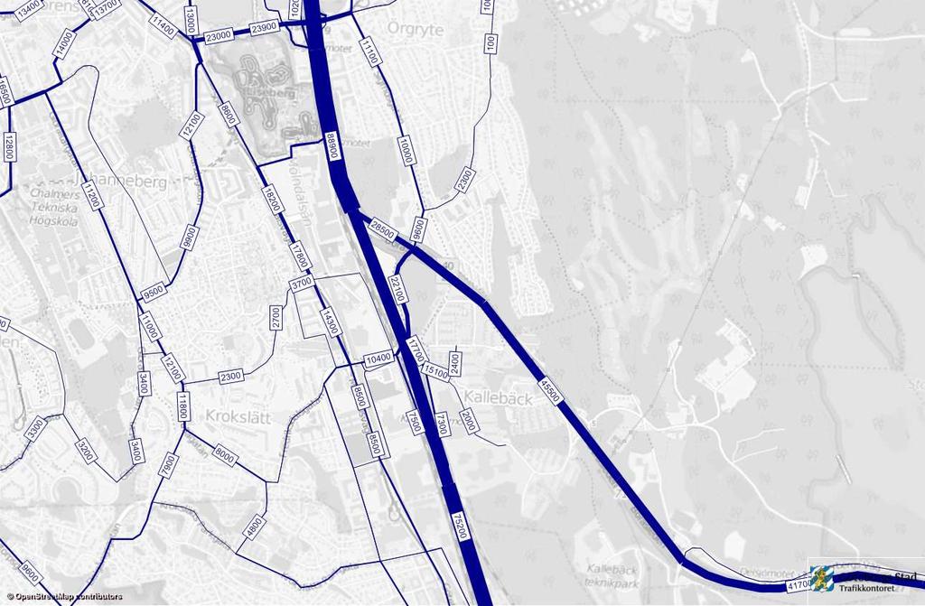 Figur 4 Trafikflöden 2013 med Kallebäck I