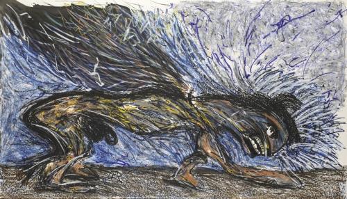 Carl Fredrik Reuterswärd, Gulliver, 1999/2001. Oljekrita på papper.