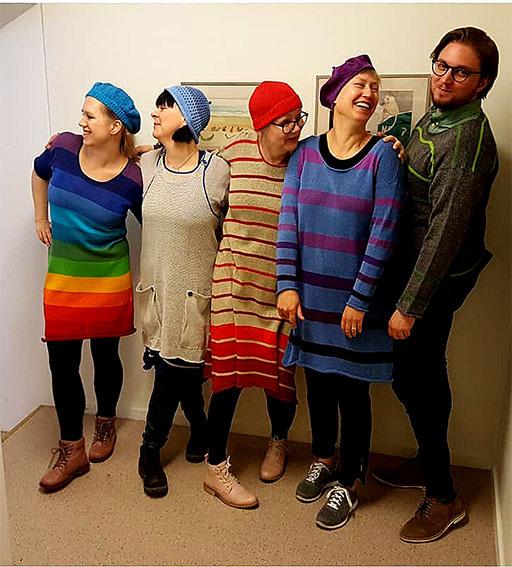 Mina förtjusande mannekänger Siri, Lisa, Monika, Åse och Marcus inför showen.