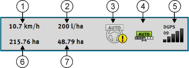 Produktbeskrivning Information på arbetssidan 4 Se även: Använda SECTION-View [ 41] Räknare och statusinformation I det här området kan du se olika