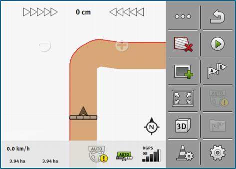 Parallellkörning TRACK-Leader Bearbeta vändteg 6