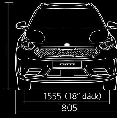 Dimensioner för Hybrid samt Plug-In Hybrid (mm) Längd 4,355 Benutrymme (fram) 1,059 Bredd Yttre takhöjd/exkl.
