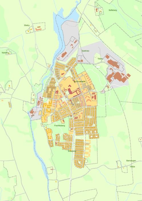 PLANBESKRIVNING SAMMANFATTNING Planförslaget innebär att det är möjligt att komplettera den befintliga bebyggelsen och verksamheten inom fastigheten.