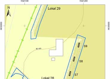 Söder om bygdegården grävdes fem schakt som var 0,3 0,4 meter djupa. Schaktbottnarna bestod av lera.