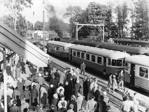 Sista persontågen i Vadstena, 29 september 1963 ( foto Corren).