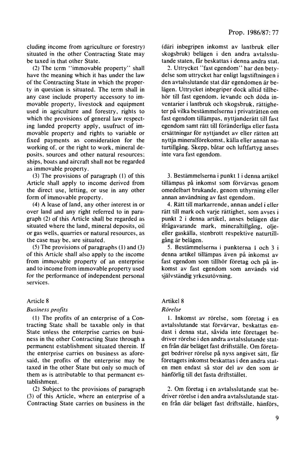 cluding income from agriculture or forestry) situated in the other Contracting State may be taxed in that other State.