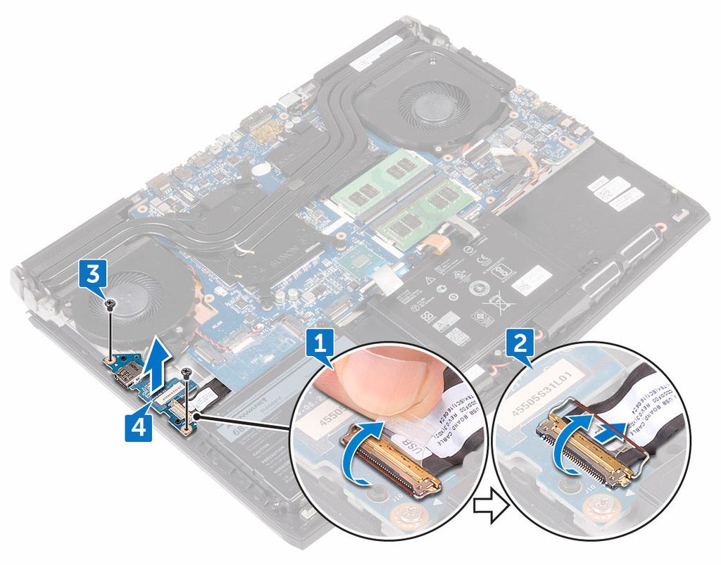 4 Lyft bort I/O-kortet