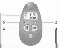 126 Klimatreglering Inlärning av fjärrkontroll (typ A) Om bilens batteri återansluts, tänds lysdioden i instrumentpanelknappen och systemet konfigurerar fjärrkontrollmenyn automatiskt.