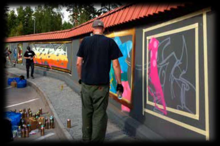 graffittimur som marknadsfördes med livesänt