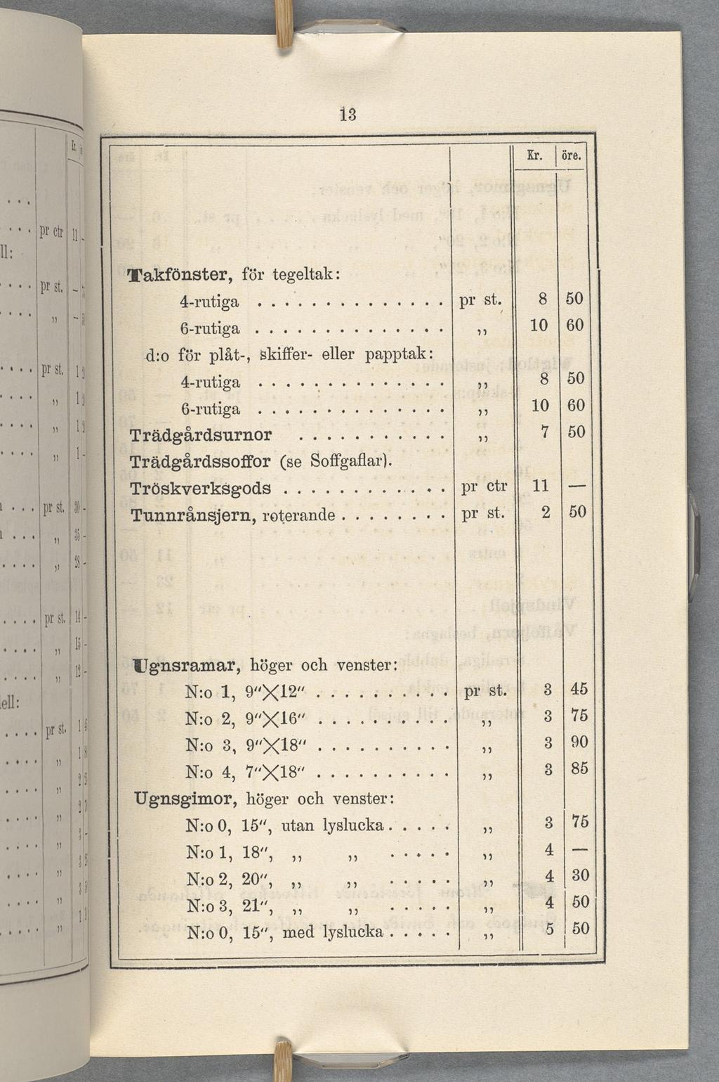 htakfönster, för tegeltak: 4-rutiga ö-rutiga.............. 41:0 för plåt, skiffer- eller papptak: A G-rutiga å? i Trâdgårdsurnor jrrädgårdssoüor........... (se Soifgaflar). utunnrånsjern, roterande.