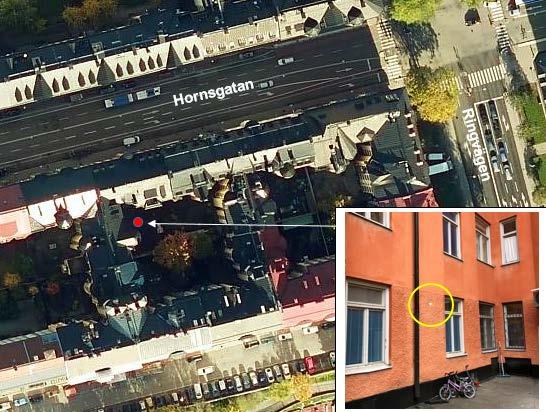 Mätplats Observatorielunden (karta från Eniro).