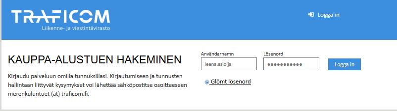 3 ELEKTRONISK ANSÖKAN OM STÖD FÖR HANDELSFARTYG E-tjänsten fungerar med de alla de vanligaste moderna webbläsarna (Internet Explorer, Firefox, Chrome, Safari).