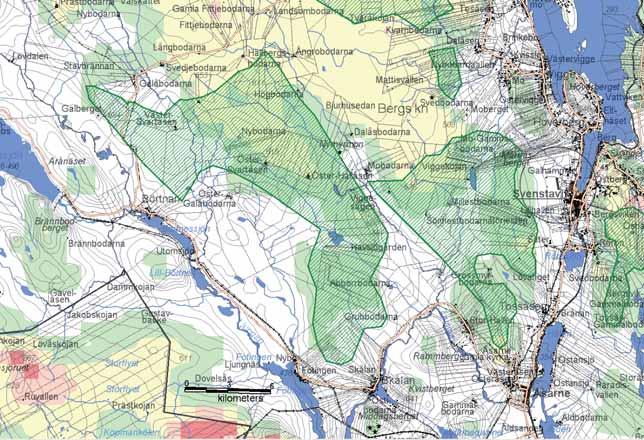 Område 2, 3 och 4. Väster Svenstavik Område 2 Kvarnbodarna, hör samman med område 1, Kommerberget. Ett skyddsområde på en km har lämnats runt bostadshus vid vägen.