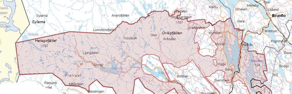 Områden där ingen vindkraftsutbyggnad tillåts (röda områden) De rödmarkerade ytorna omfattar områden där vindkraftsutbyggnad är olämplig med hänsyn till andra intressen som värdefulla natur- och