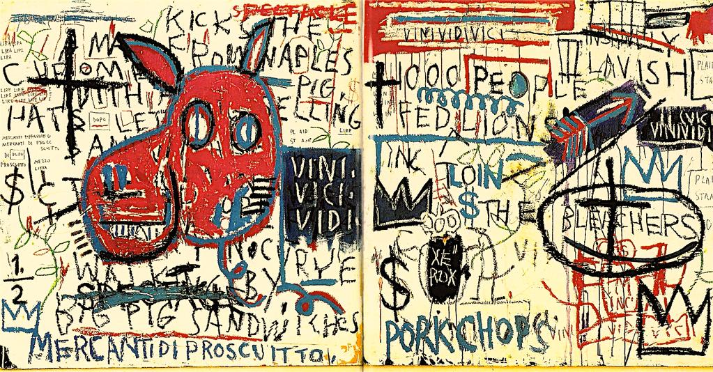 (Mynd 2. Man from Naples / Basquiat ) Jean Michel Basquiat var listama ur me óse jandi hungur fyrir fræg, frama og pening.