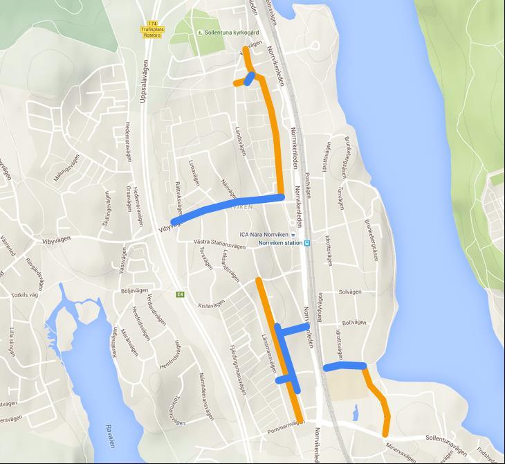 Ett ytterligare exempel på en trafiksäkerhetshöjande åtgärd är att anlägga separerade gång- och cykelbanor.