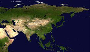 Asien Asien ligger till nordöst på kartan, alltså längst upp till höger. Eftersom Asien är så stort finns det många olika typer av klimat här.