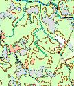 Em12. Tjustaån, V Kofällan Datum: 29-1-2 Kommun: Oskarshamn Koordinat: 633785/153773 1-2 m uppströms den gamla stenbron. Den röda markeringen visar lokalens läge.