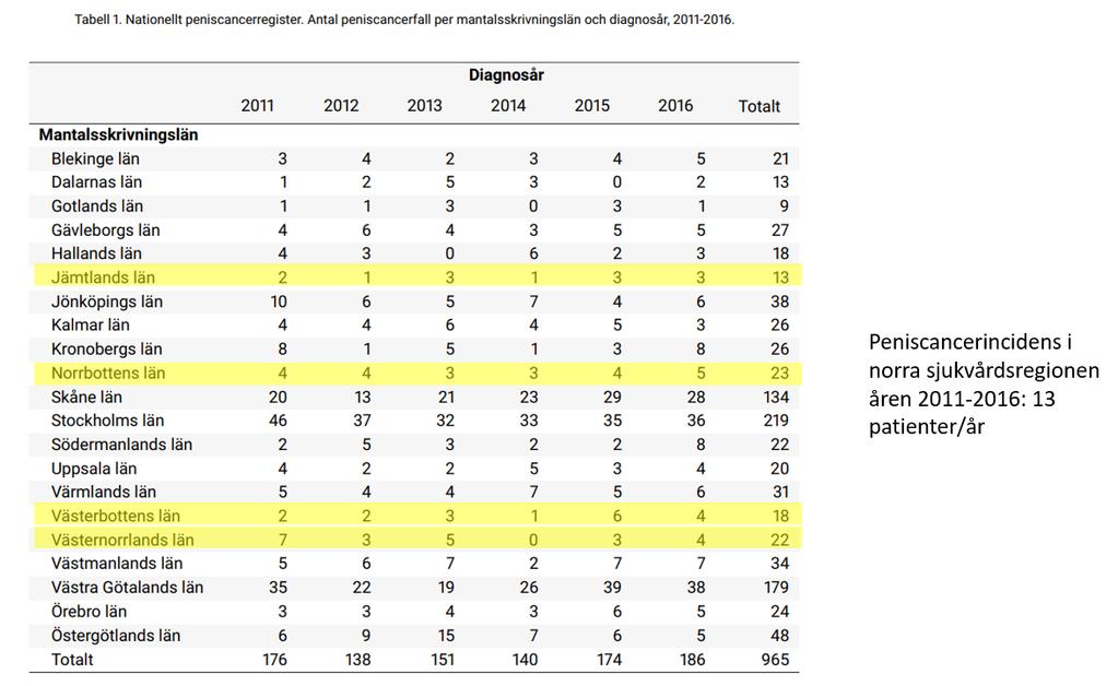 Bilaga 2 S Regional cancerplan för norra sjukvårdsregionen 2019 2021 1 UNDERLAG TILL REGIONAL CANCERPLAN FÖR PENISCANCER I NORRA SJUKVÅRDSREGIONEN FÖR ÅREN 2019-2021 BAKGRUND I västvärlden utgör