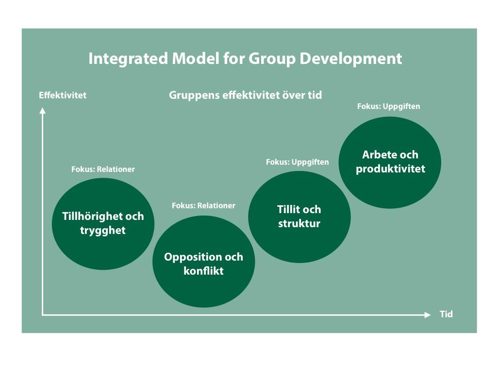 Hur en grupp får medarbetarskapet att fungera IMGD (Integrated Model of Group Development) är en praktiskt tillämpbar modell för grupputveckling, och den modell som vi på Oak har valt att utgå från