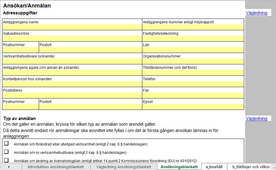 Ansökningsblankett Naturvårdsverket Swedish