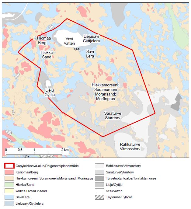 5 Figur 2-3. Markens beskaffenhet. På planområdet finns inga klassificerade, geologiskt värdefulla områden.