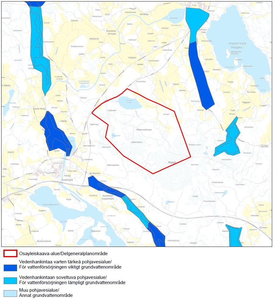 6 Figur 2-4. Grundvattenområden i planeområdets omgivning. Naturskydd På planområdet finns inga naturskyddsområden.