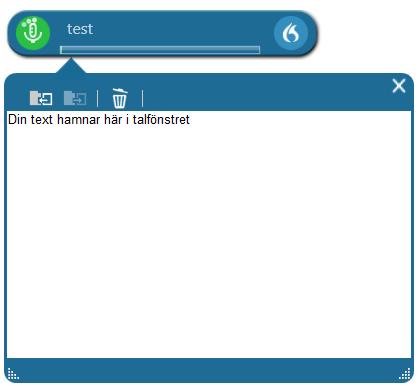 - Din text hamnar i skrivrutan på det sökord du öppnat i Melior, redigera texten direkt i skrivrutan om den blir felaktig. Glöm inte att spara för att ev. ändringar ska läggas till i din talprofil.