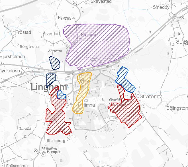Ca 60% av marken planeras för bostäder/blandad bebyggelse Bebyggelsetyp